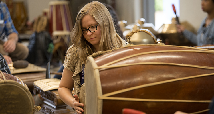 Gillian Irwin '13 plays Javanese gamelan