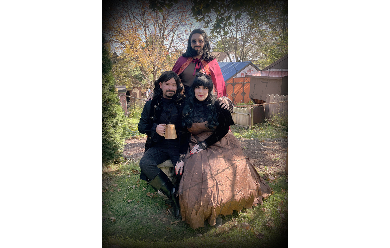 Image for Three vampires from Staten Island making a trip to the Renaissance Faire. (Dressed up like the characters from What We Do in The Shadows with some friends for a fun and spooky weekend!) (Halloween)
