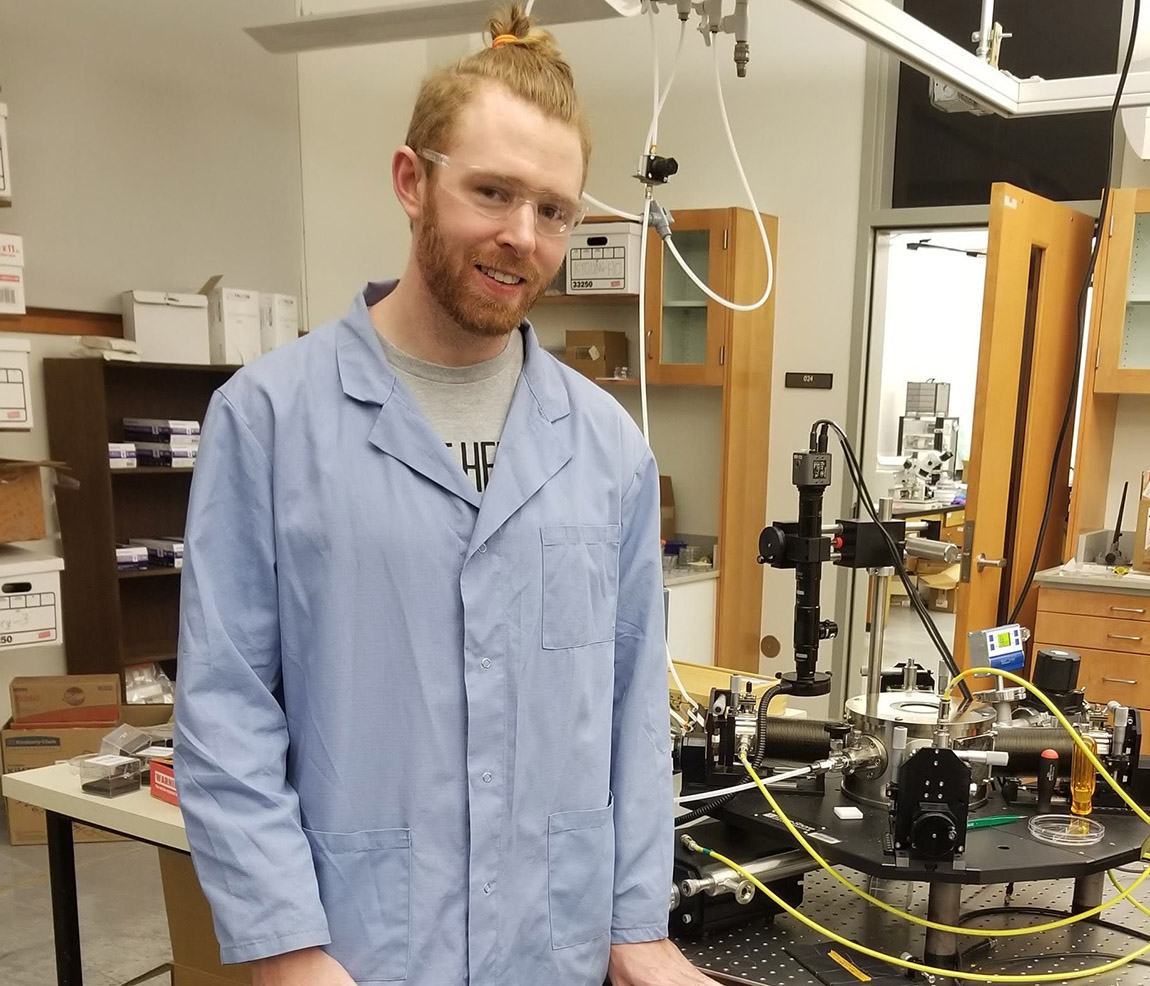 James Custer '15 in UNC Lab