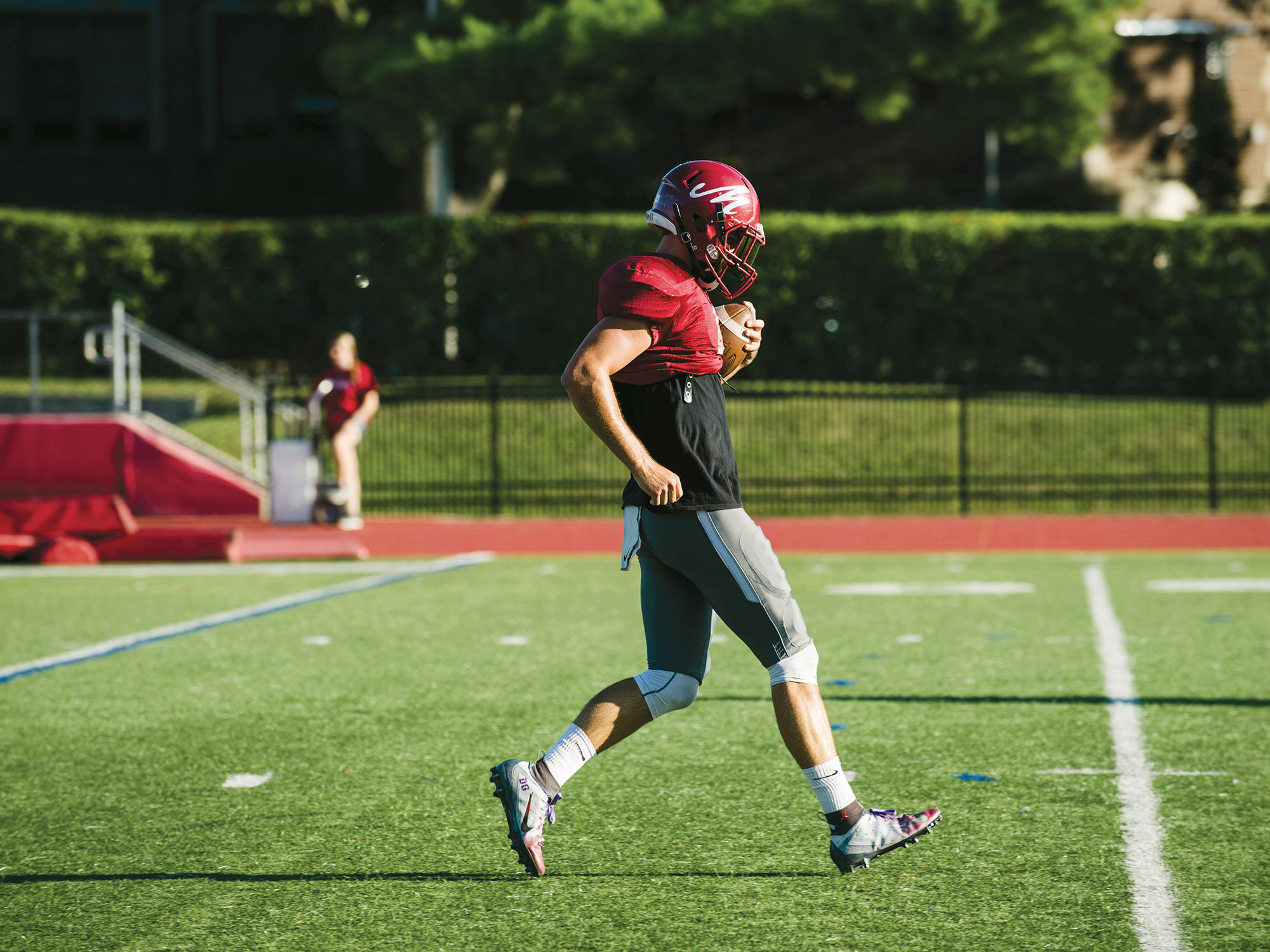 Image for Muhlenberg Football utilizes InSite, an impact response system developed by Riddell, one of the team’s helmet providers.